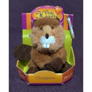 Only Hearts Club Pets "Choppers" beaver Plush Keychain New in Box